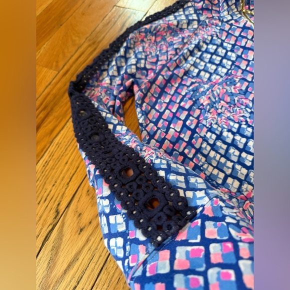 Lilly Pulitzer UPF 50+ Skipper Popover Multi Royal Purple Jacket Women’s Size M - Picture 4 of 15
